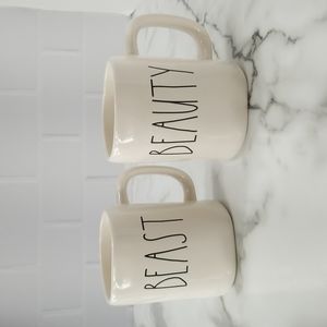 Rae Dunn Beauty and the Beast Mugs